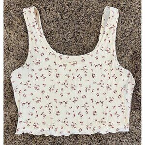 Lot Of 2 Sleeveless Crop Tops ~ Size Medium, Ivory & Green